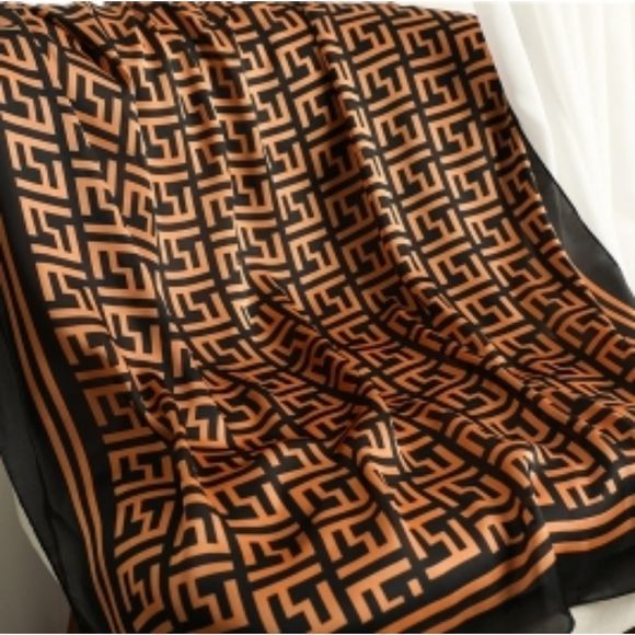 Women Satin Silk Square Scarf/Shawl - Picture 4 of 6